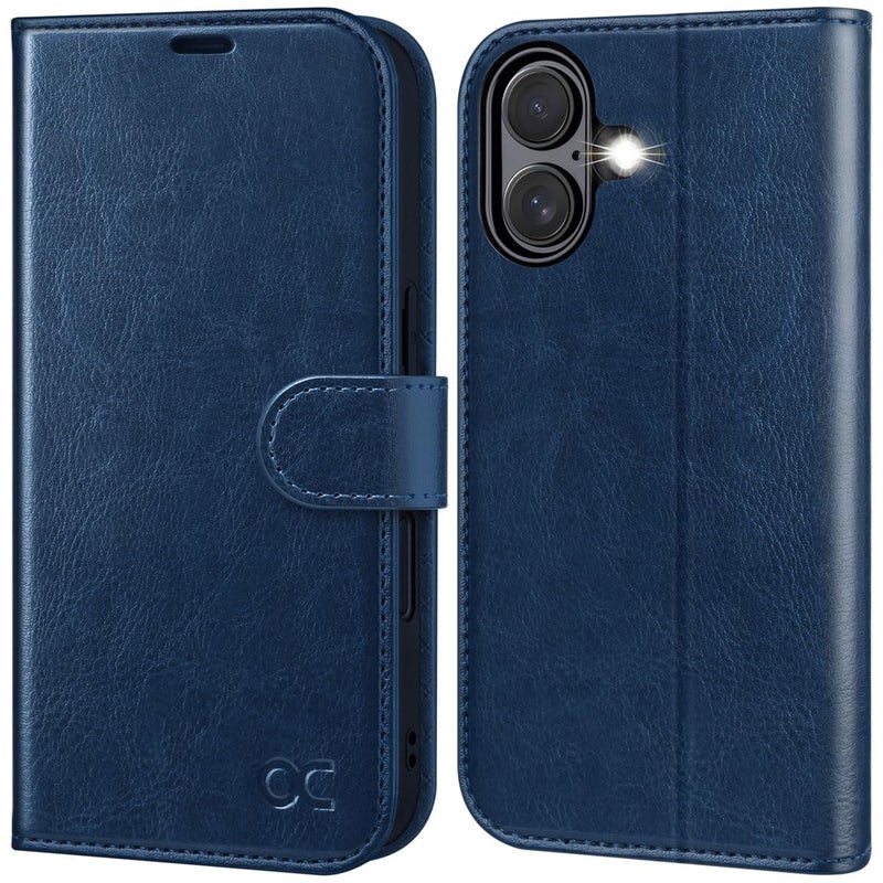 OCASE Compatible with iPhone 17 Wallet Case, PU Leather Flip Folio Case with Card Holders RFID Blocking Kickstand [Shockproof TPU Inner Shell] Phone Cover 6.3 Inch 2025, Blue - Image 1