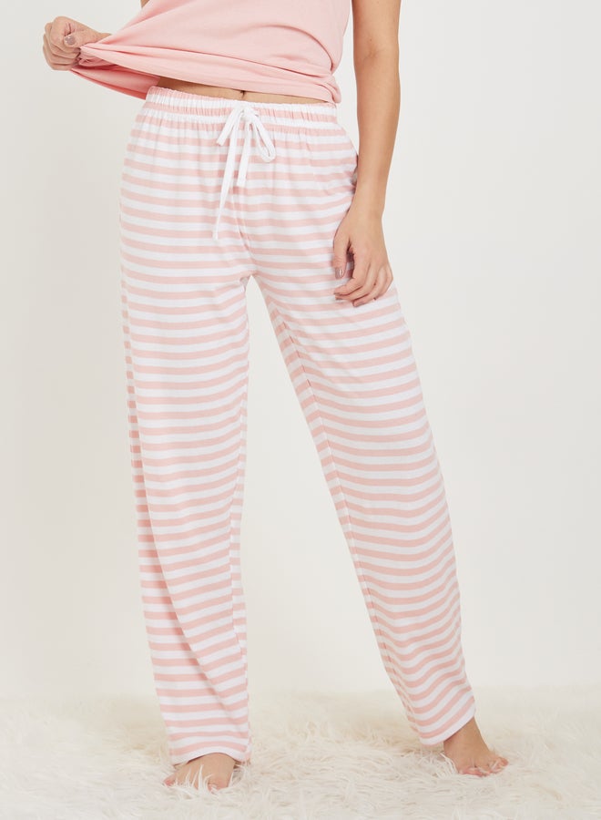 ستايلي طقم بيجامة وتيشيرت قطني مخطط بجيوب ستايلي - Image 5