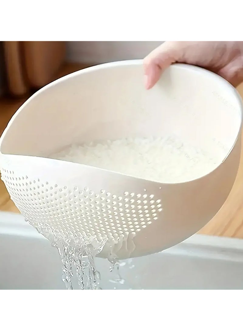 AsolBD 1pc Rice Washer Strainer Colanders for Cleaning Vegetable Fruit Pasta bowl Organizer Colander Multifunctional Kitchen Washing Basket Basin, Kitchen Supplies, Dishwasher Safe Colanders - Image 3