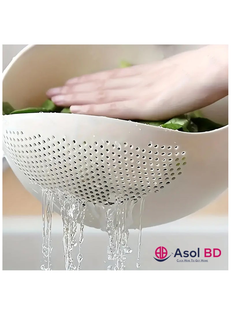 AsolBD 1pc Rice Washer Strainer Colanders for Cleaning Vegetable Fruit Pasta bowl Organizer Colander Multifunctional Kitchen Washing Basket Basin, Kitchen Supplies, Dishwasher Safe Colanders - Image 5