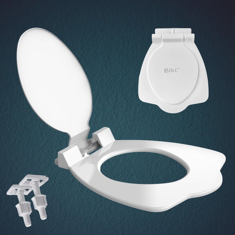 JKC Polypropylene Anglo Indian Toilet Seat Cover for Western Toilet/Kamod - Glossy White Slimfit (Anglo Indian Seat) - Image 3