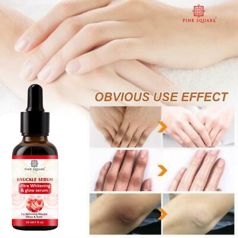 Pink Square Brightening Knuckle Serum for Elbows and Knees Pack of 2 Each 30 mlfor Maintain Dark Spot Reduction Helps Improve Texture Fades and Discoloration Daily Use Formula for Men and Women - Image 5