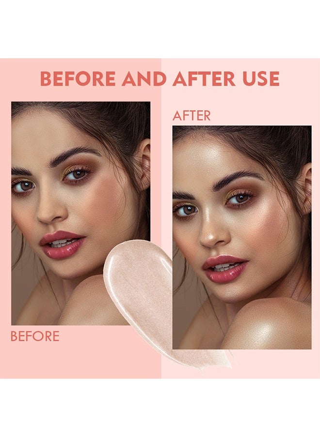 pudaier Liquid Highlighter Natural Glow For Face And Body, Waterproof Moisturizing Light Liquid Luminizer For Long Lasting Shimmer, Contour Highlighter Stick Easy To Apply with Cushion Applicator  - Image 3