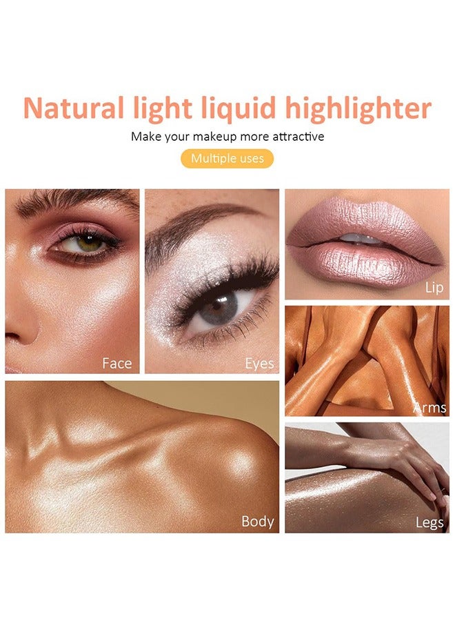 pudaier Liquid Highlighter Natural Glow For Face And Body, Waterproof Moisturizing Light Liquid Luminizer For Long Lasting Shimmer, Contour Highlighter Stick Easy To Apply with Cushion Applicator  - Image 4