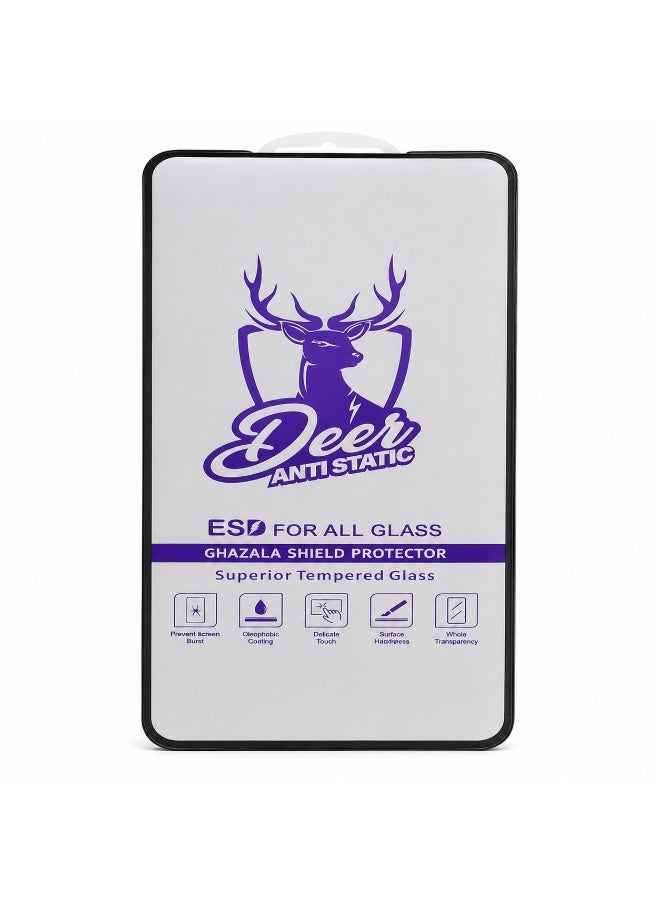 Deer Al-Ghazala Anti-Static ESD Tempered Glass Screen Protector for OPPO Reno 7 - Full Glue Full Coverage Black Frame - Image 2