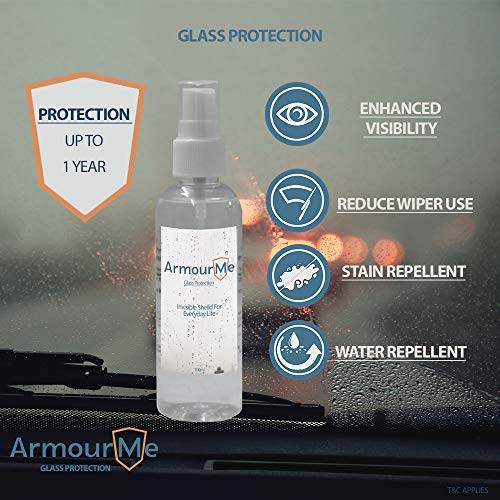 ArmourMe Glass Protection: Rain Water & Dust Repellent Glass Protection Kit 60ml |Hydrophobic Nano Coating Spray | Waterproof Rainproof Coat for Car Windshield Mirror & Window - Image 3