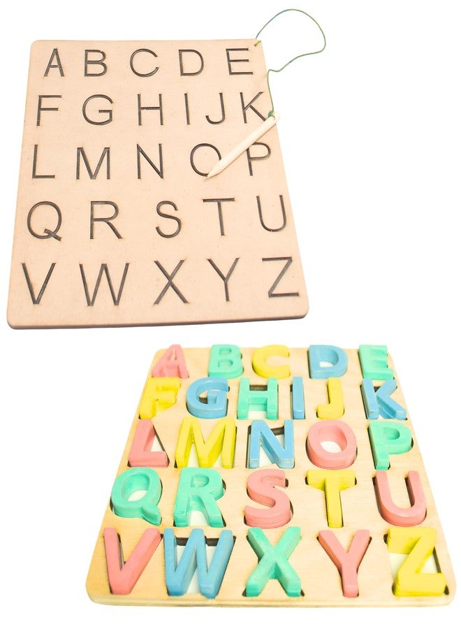 Techny Birds Technybirds Wooden Learning Educational ABCD Board for Kids, Activity Toys for Toddlers & Preschoolers | ABCD Puzzle Set | Toys for 2 Years Old Boys & Girls (Alphabets Tracing, Puzzle) - Image 1