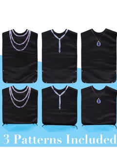 Excefore Adult Bibs for Women Washable Waterproof Reusable Adult Clothing Protectors with Crumb Catcher Pearl Pattern Bibs  - Image 3