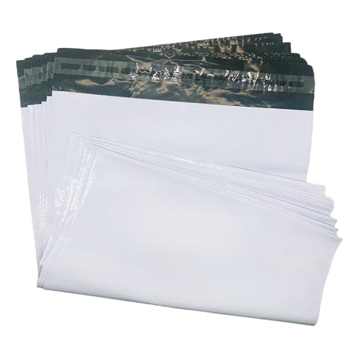 Yzjcafriz White Poly Mailers 9.8x11.8 Inches Waterproof Self Sealing Shipping E Commerce Bags for Apparel and Non Fragile Items 10 Pack - Image 1