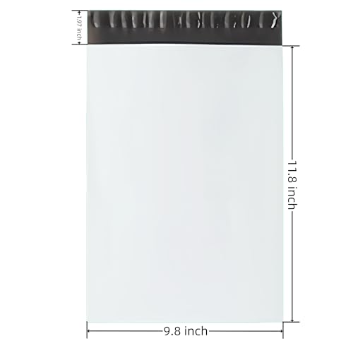 Yzjcafriz White Poly Mailers 9.8x11.8 Inches Waterproof Self Sealing Shipping E Commerce Bags for Apparel and Non Fragile Items 10 Pack - Image 2
