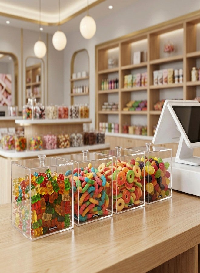 Restaurantware Clear Tek 5.9 x 5.9 x 5.9 Inch Candy Box 1 Square Display Case - With Detachable Lid Store Candy Jewellery Or Bubblegum Clear Acrylic Storage Container For Home Or Office - Image 4