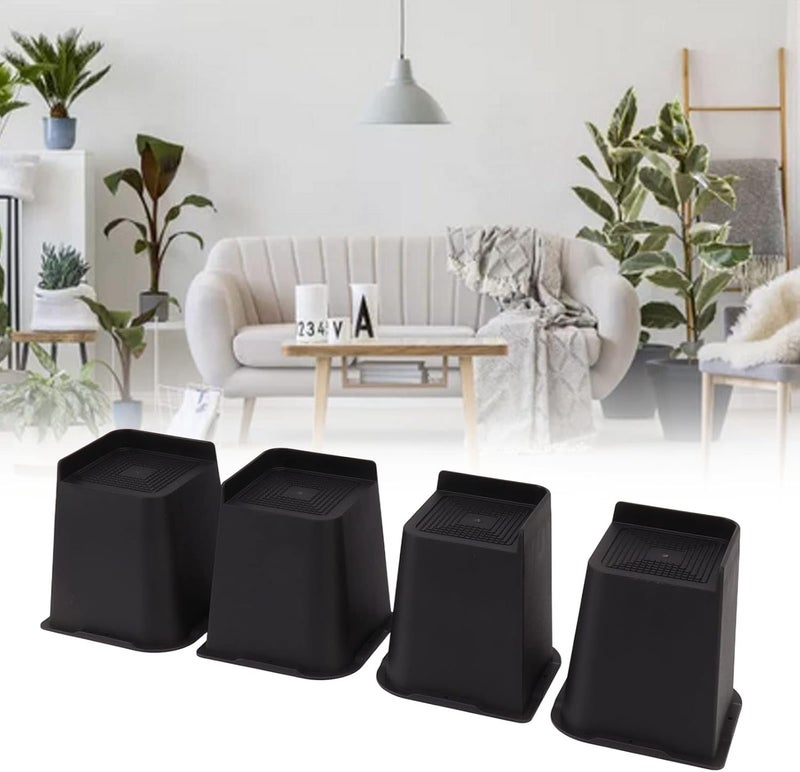 Furniture Riser 6 Inch Heavy Duty ABS Bed Lift Block 4Pcs Set, Slip Proof, Durable Support for Chair Sofa - Space Saving, Easy Cleaning, Ideal for Home and Office - Image 4