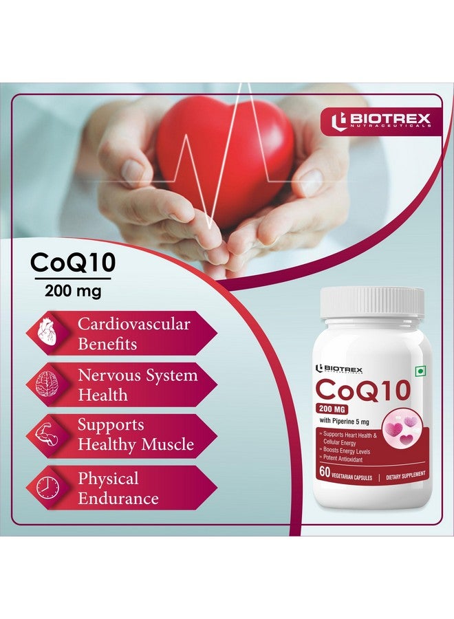 Biotrex Nutraceuticals High Bioavailabilty Coq10 200mg With 95% Purity Piperine 5mg (Coenzyme Q10) - 60 Vegetarian Capsules - Image 4