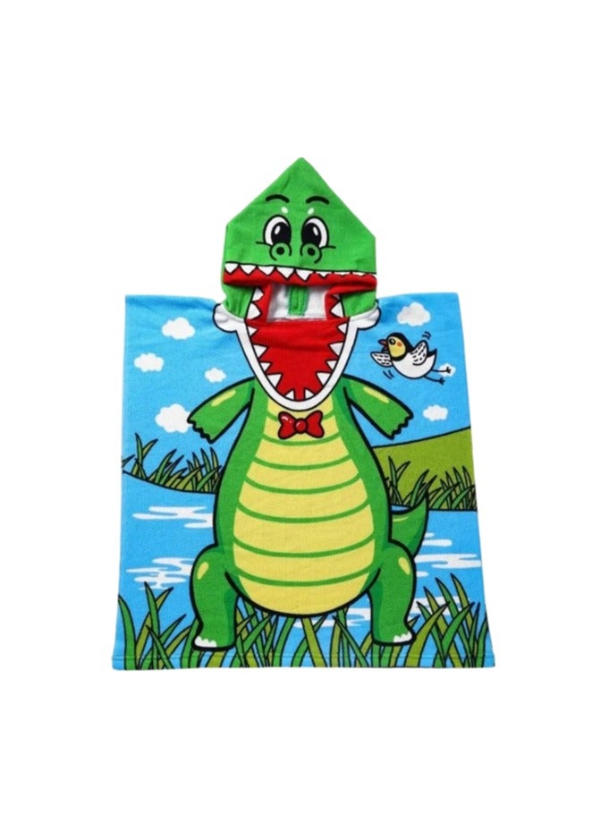 2Pcs Kids Bath Towel for 1 - 5 Years Toddler, 1Pcs Kids Hooded Towel, Microfiber Bath Towel Super Soft Robe Poncho Bathrobe, Boys Girls Swimming Beach Holiday Water Playing Pool Bath Coverups, Dinosaur +Shark  - Image 3