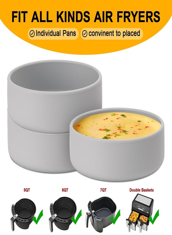 Dootafy Silicone Microwave Egg Cooker, 3 Pack Air Fryer Egg Molds Eggwich Maker, Individual Egg Cups for Sandwiches Breakfast - Grey - Image 5