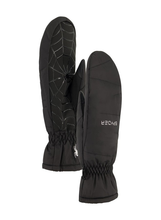 سبايدر قفازات ثلج مبطنة ومعزولة من سبايدر للنساء، أسود، مقاس صغير - Image 1