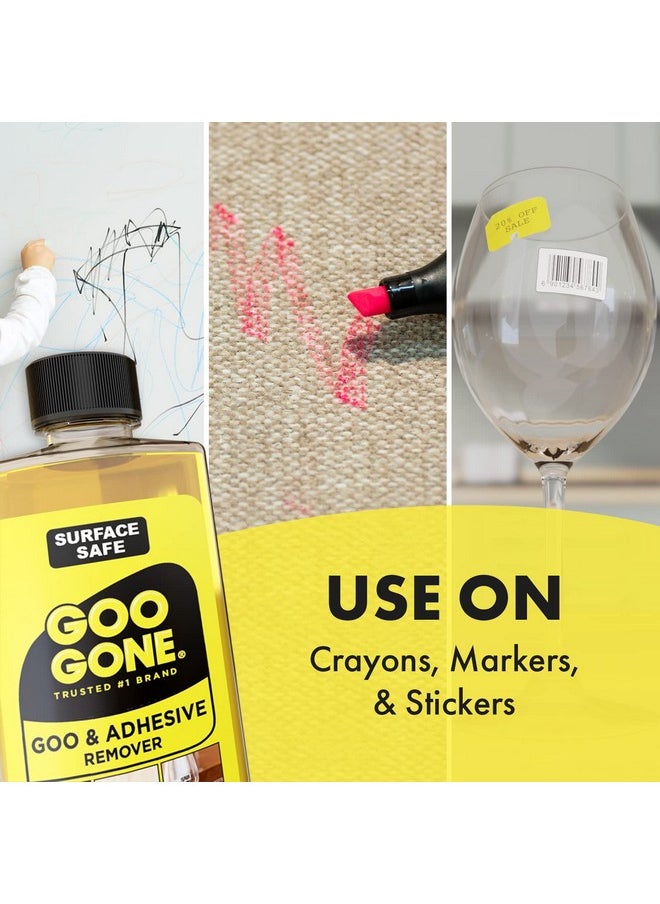 Goo Gone Goo Gone Original Liquid - 8 Ounce - Surface Safe Adhesive Remover Safely Removes Stickers Labels Decals Residue Tape Chewing Gum Grease Tar Crayon Glue  - Image 4