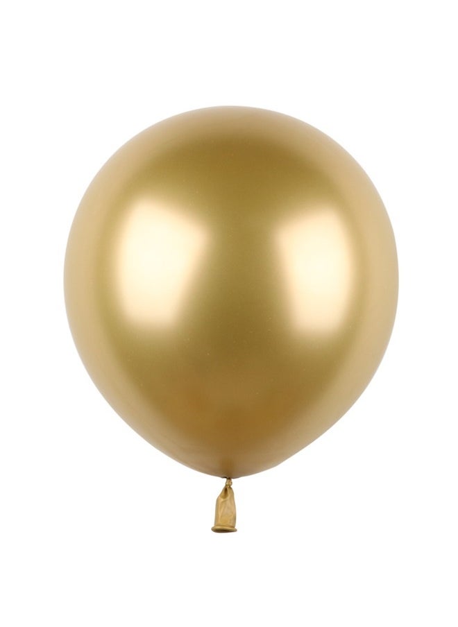 yongsheng 50-Piece Latex Balloons Set 25cm，Gold Latex Balloons， Golden Latex Balloons Birthday Sets Paper Scrap Latex Balloon Banner  - Image 2