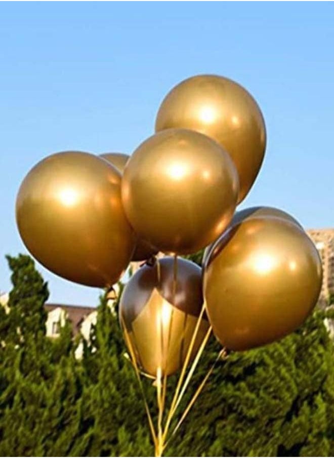 yongsheng 50-Piece Latex Balloons Set 25cm，Gold Latex Balloons， Golden Latex Balloons Birthday Sets Paper Scrap Latex Balloon Banner  - Image 3