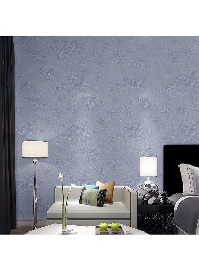 Wolpin Wall Stickers Botanical Wallpaper Grey Rose (45 x 300 cm) Flowers for Bedroom Wall Decor Embossed Self Adhesive, DIY Decals Living Room, Stainless Grey - Image 2