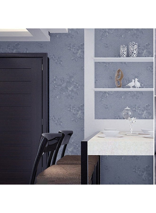 Wolpin Wall Stickers Botanical Wallpaper Grey Rose (45 x 300 cm) Flowers for Bedroom Wall Decor Embossed Self Adhesive, DIY Decals Living Room, Stainless Grey - Image 5