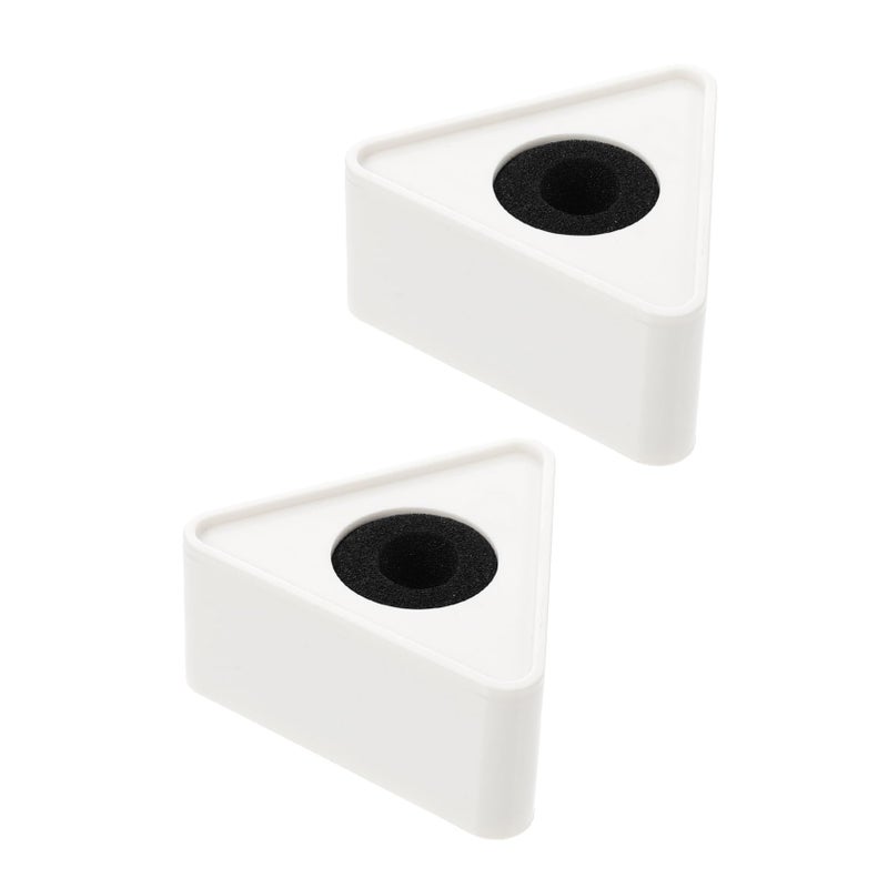 2Pcs White Triangular Microphone Flags Stable Positioning PVC Interview Markers - Image 2