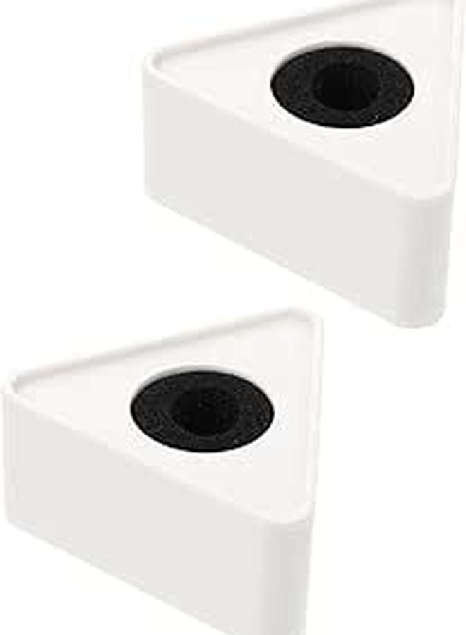 2Pcs White Triangular Microphone Flags Stable Positioning PVC Interview Markers - Image 1
