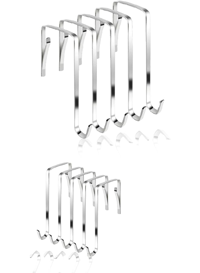 promass 10Pcs Metal Over The Door Hooks - Sturdy Door Hanger Z Hooks for Hanging Clothes, Towels, Coats, and More - Efficient and Versatile Organizer for Any Space - Image 1