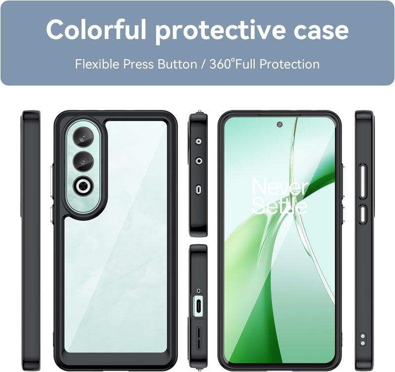 Mingwei Case For Oneplus Nord Ce4 Lite 5G Clear Soft Tpu Shock Absorption Slim Lightweight Shockproof Cover Hybrid Protective Case Black, Nord Ce4 Lite - Image 2