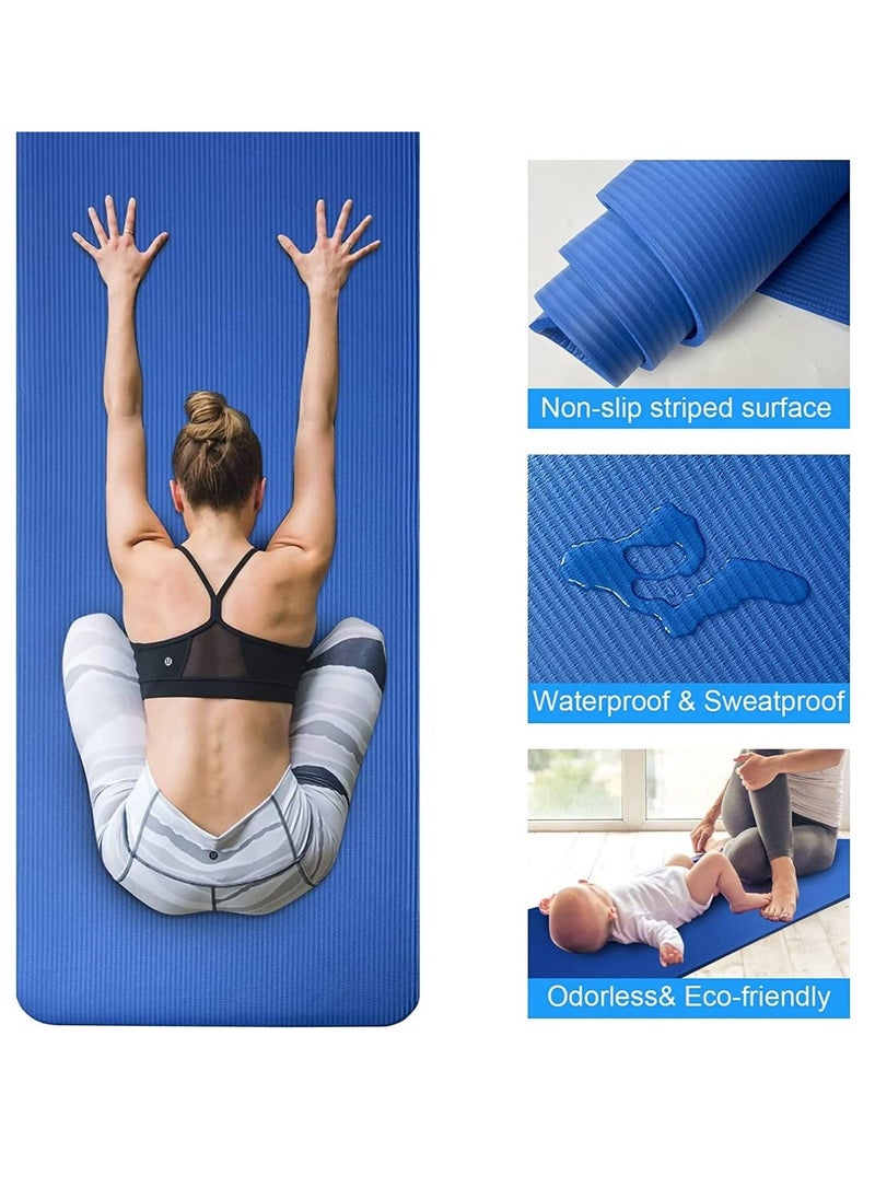 Spall Yoga Mat Non Slip,Yoga Mat with Strap Included 10mm Thick Exercise Mat Yoga and Many Other Home Workouts  - Image 2