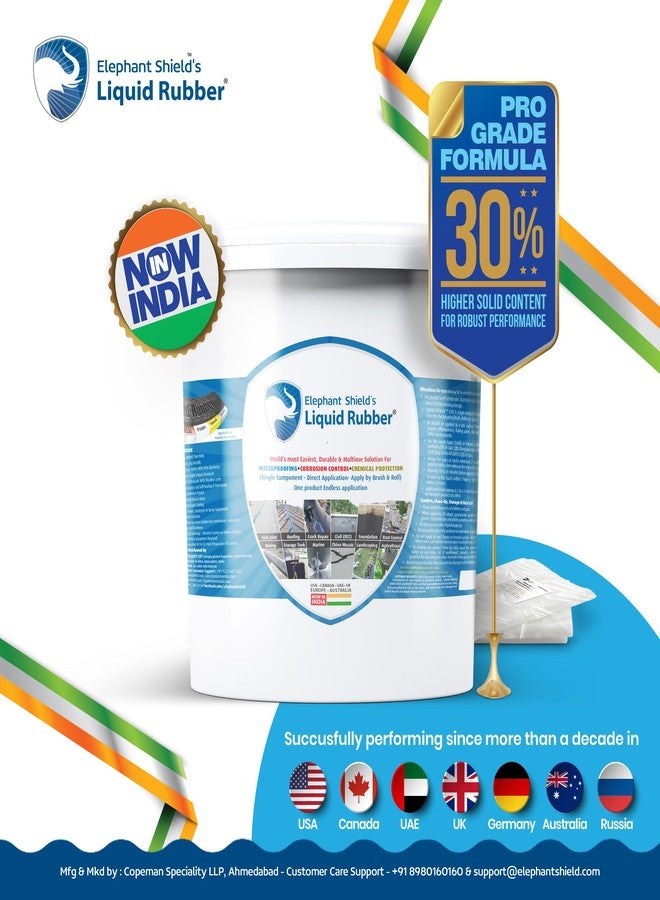 Elephant Shield Liquid Rubber For Long Lasting Ready To Use Waterproofing For Sheet Joints & Bolt Holes,GutterJoints,Roof & Wall Crack,SolarPanel,Cut Out,Damp Wall Qty- 1Ltr(Free- RF Fabric),Pack of 1 - Image 2