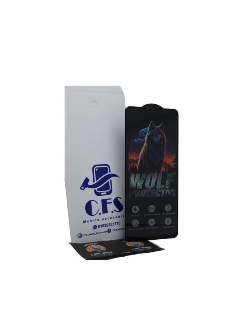 Wolf Protector Design Tempered Glass Screen Protector for Realme Note 50 - Clear & Black - Image 2