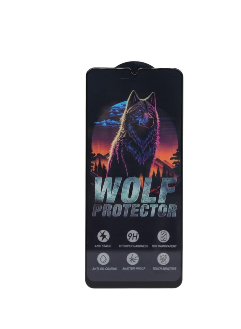 Wolf Protector Design Tempered Glass Screen Protector for Realme Note 50 - Clear & Black - Image 1