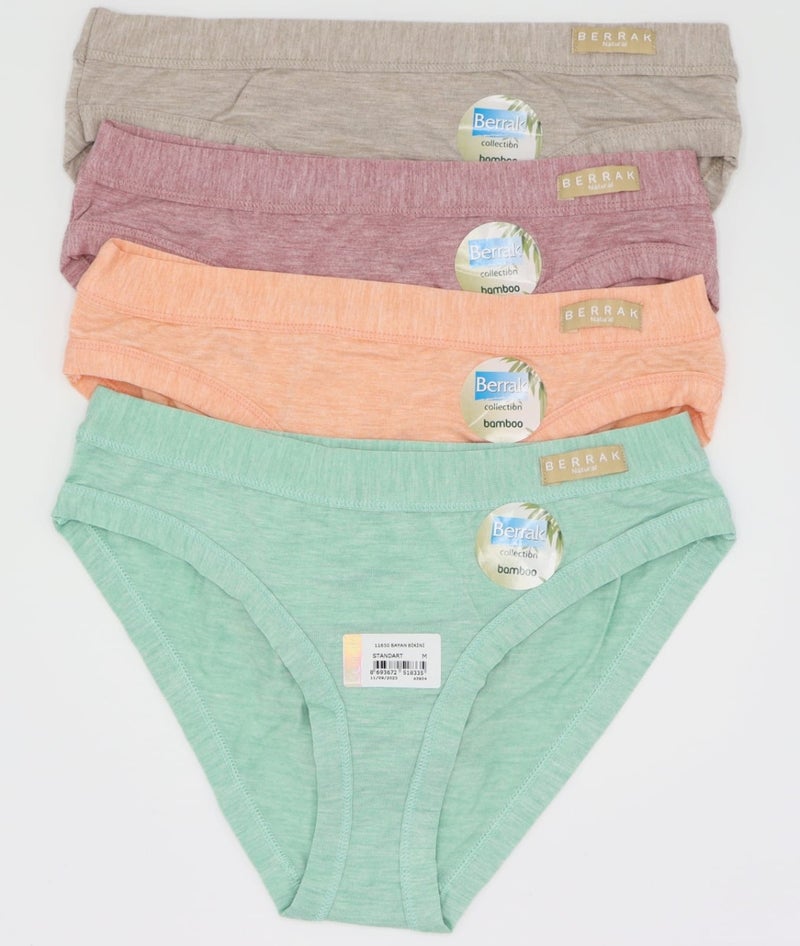 Berrak Mys Group Women 4-Piece Colorful Bamboo Melange Bikini Panties Set / 11650 - Image 1