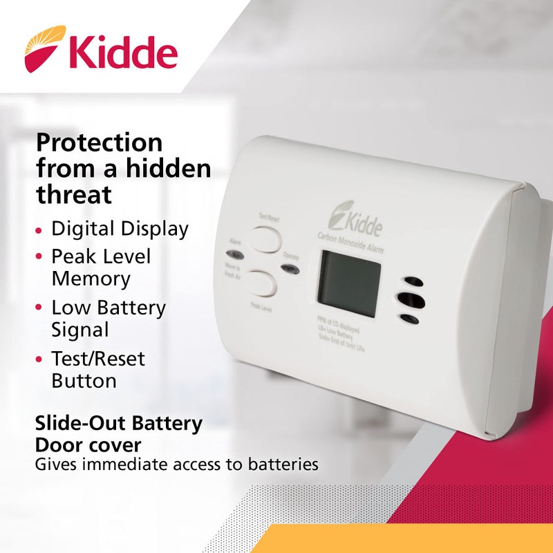 Kidde Carbon Monoxide Detector, AA Battery Powered CO Alarm with LEDs, Test-Reset Button, Low Battery Indicator, Portable - Image 2