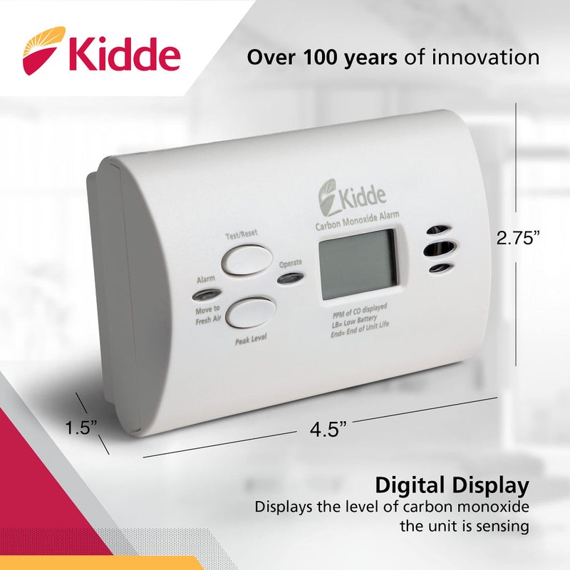 Kidde Carbon Monoxide Detector, AA Battery Powered CO Alarm with LEDs, Test-Reset Button, Low Battery Indicator, Portable - Image 3