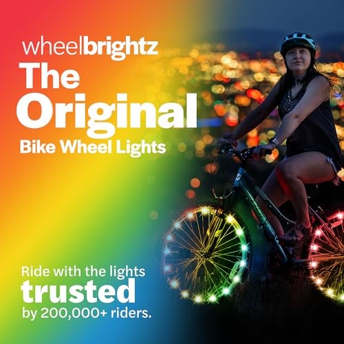 Brightz WheelBrightz LED Bike Tire Lights (2-Pack Rainbow) Burning Man Bike Lights - Bike Decorations for Music Festivals - Safety Bicycle Accessories for Men and Women Riding Bikes at Night - Image 2