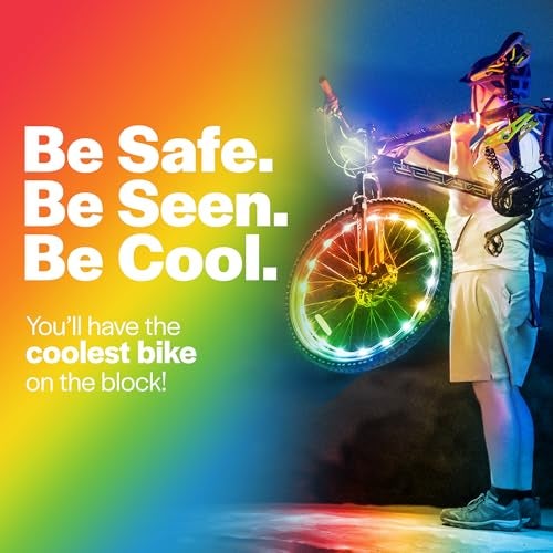 Brightz WheelBrightz LED Bike Tire Lights (2-Pack Rainbow) Burning Man Bike Lights - Bike Decorations for Music Festivals - Safety Bicycle Accessories for Men and Women Riding Bikes at Night - Image 3