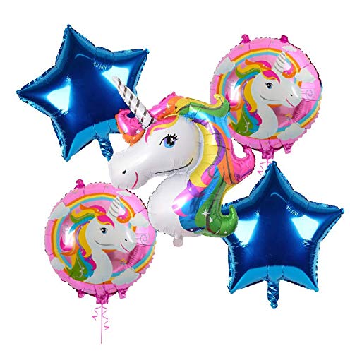 HK balloons® Magical Unicorn Balloon Bouquet 5pc Birthday Decoration for Girls Unicorn Balloon Set for Kids(Unicorn Themed) - Image 5