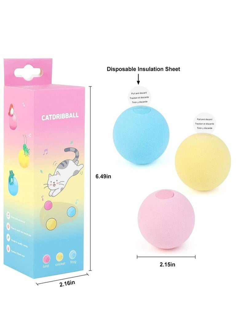 Captaintech Set of 3 smart interactive cat toys and indoor cat toys, automatic cat toy ball, fun cat chew toy ball, rechargeable cat toy ball - Image 2