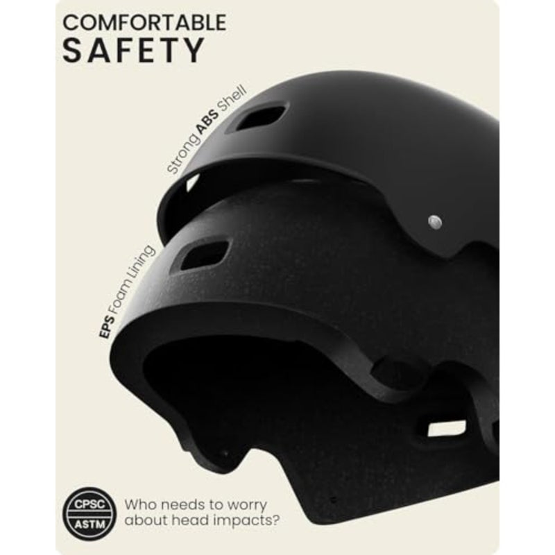 YKingder Skateboard Cycling Helmet - Two Removable Liners Ventilation Multi-Sport Scooter Roller Skate Inline Skating Rollerblading for,Youth and Adults - Image 2