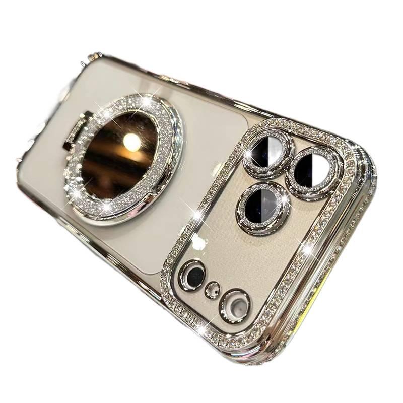 MS TPU MagSafe Case for iPhone 17 / 17 Air / 17 Pro / 17 Pro Max with Drop Protection and Kickstand plus Shockproof plus Mirror plus Magnetic in Clear - Image 1