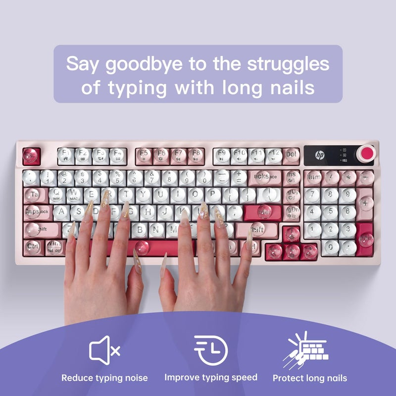 CaseBuy Glass Keyboard Cover Stickers for Long Nails - Ultra Clear Raised Keyboard Stickers with Transparent Adhesive, Reusable Nail Art Typing Glass Sticker for Laptop, PC, Desktop(110 Pack) - Image 4