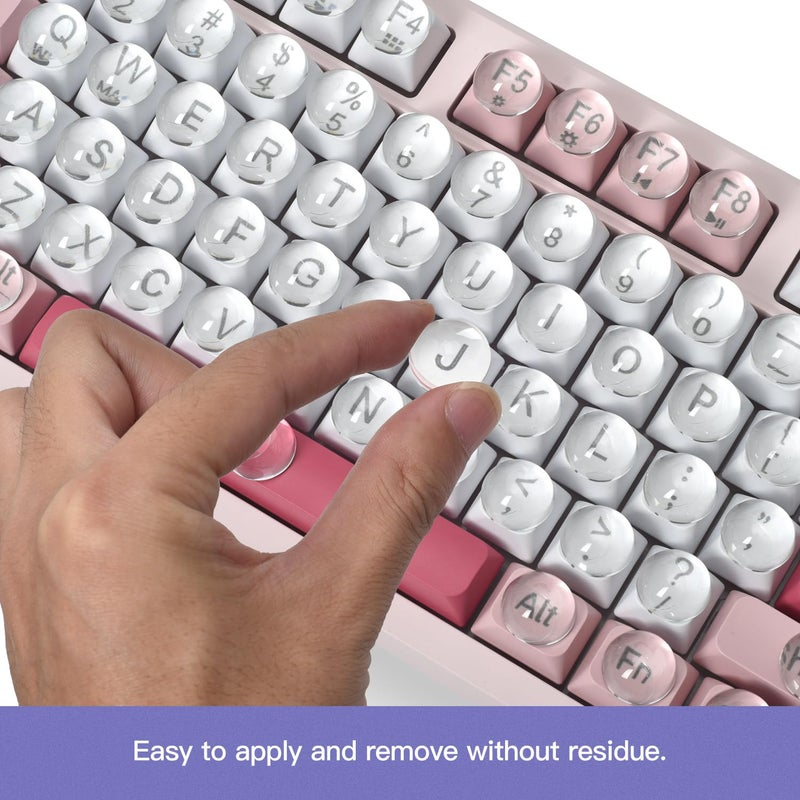 CaseBuy Glass Keyboard Cover Stickers for Long Nails - Ultra Clear Raised Keyboard Stickers with Transparent Adhesive, Reusable Nail Art Typing Glass Sticker for Laptop, PC, Desktop(110 Pack) - Image 5