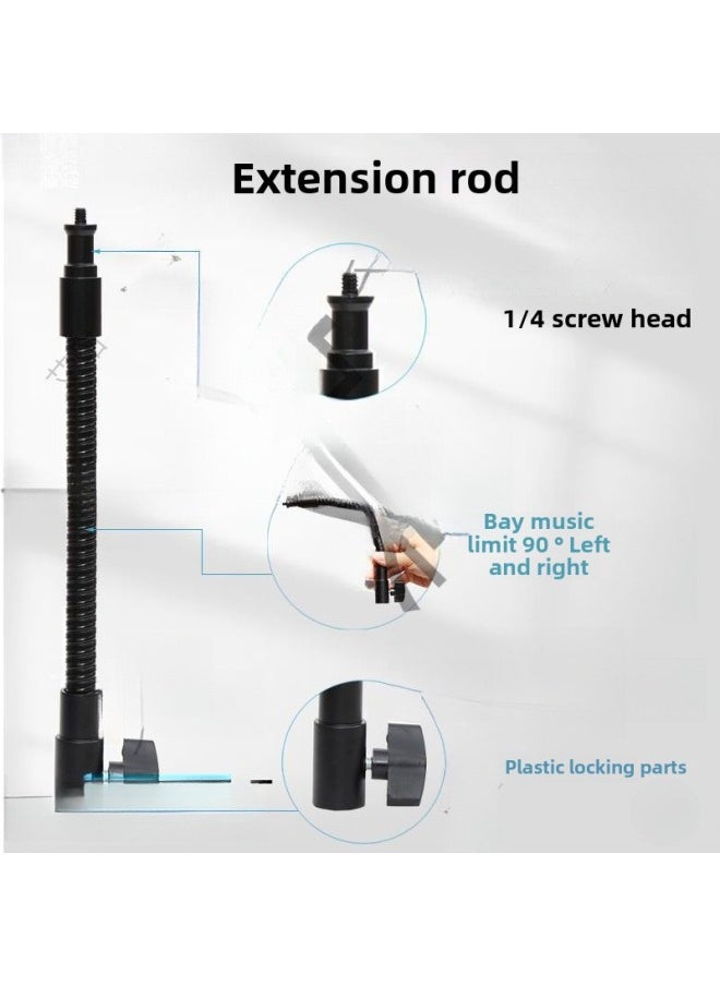 Generic Photography Tripod Center Shaft Heightening Rod Frame Light Stand Extension Rod Section Telescopic Tube Black Horizontal Tube For Photography-Body Color:43-102cm Telescopic Tube With Table Clamp Universal Joint  - Image 2