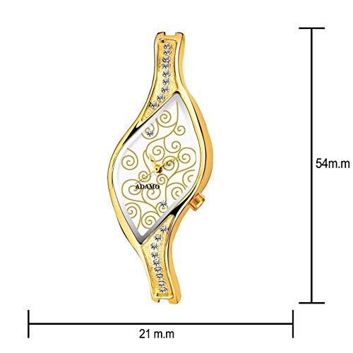 ADAMO Enchant Gold Dial Women's & Girl's Watch 9710YM04 - Image 3