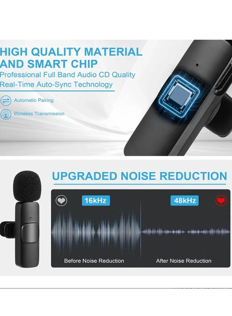 Universal K8 Wireless Microphone Portable Lavalier For Vlogging, Live Show, Interview  - Image 3