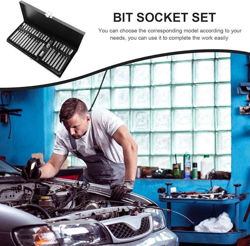 40 قطعة مجموعة رؤوس نجوم مقبس مأخذ سبلاين إصلاح مقابس أدوات صندوق ميكانيكي سيارات استخدام منزلي - Image 5