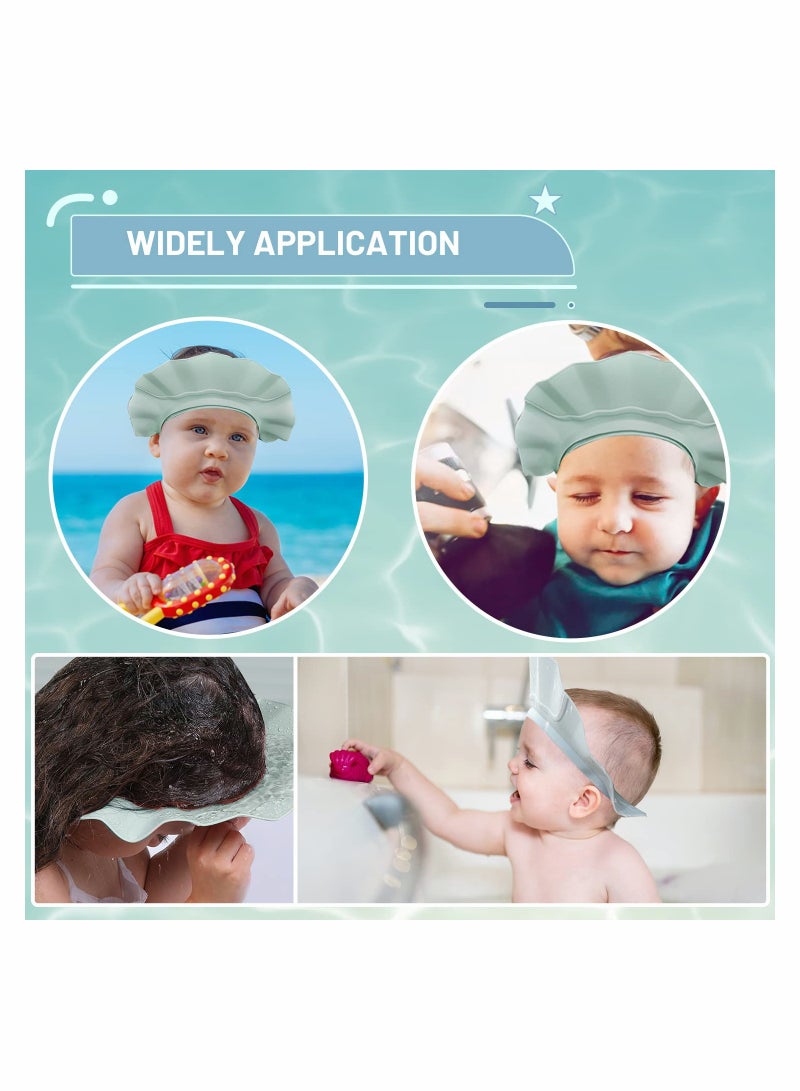 Baby Shower Cap Adjustable Baby Hair Washing Guard Shampoo Hat Bath Shield Visor Hat Eyes and Ears Head Protection Waterproof Soft Silicone Shower Cap for Kids Toddler Blue - Image 5