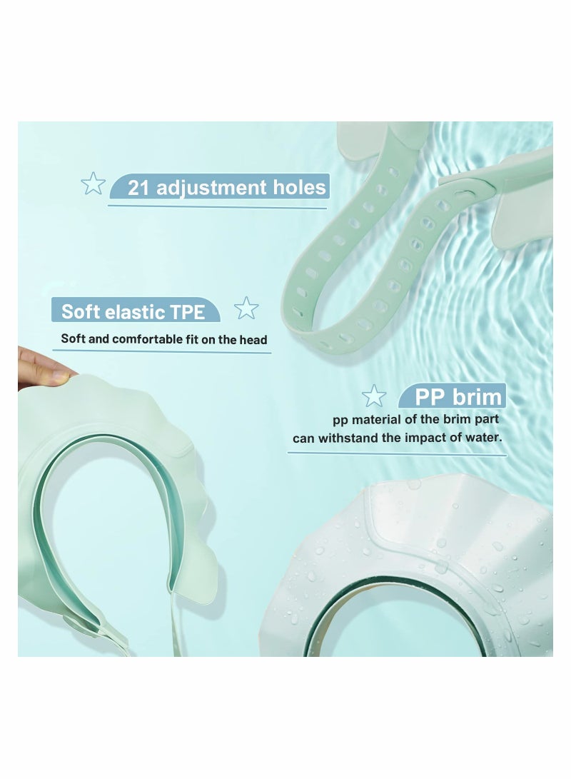 Baby Shower Cap Adjustable Baby Hair Washing Guard Shampoo Hat Bath Shield Visor Hat Eyes and Ears Head Protection Waterproof Soft Silicone Shower Cap for Kids Toddler Blue - Image 4